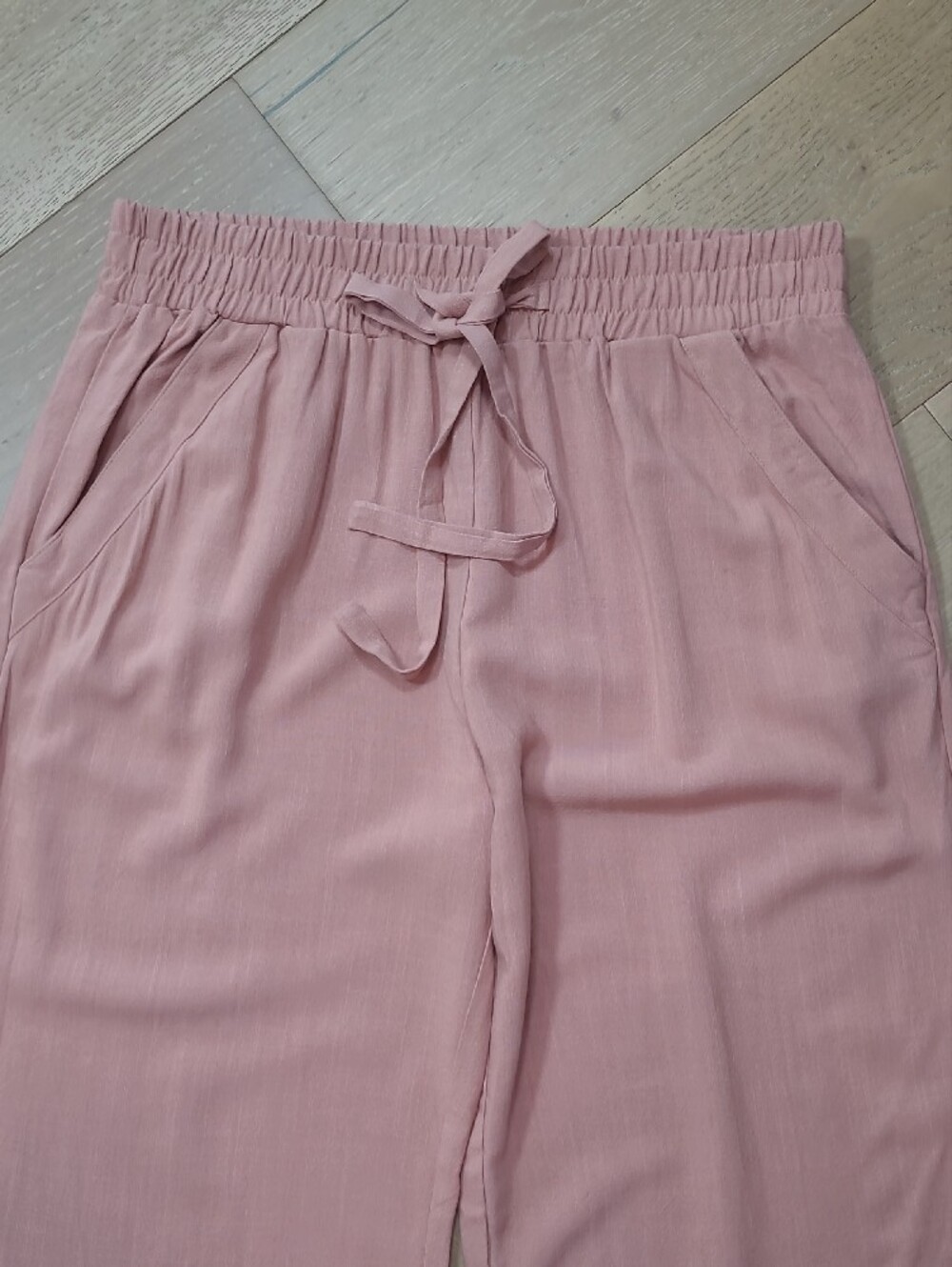 EUC Sienna Sky Wide Leg Pants Women's sz XL Dusty Rose Linen Blend Pull On Pant - Picture 3 of 12